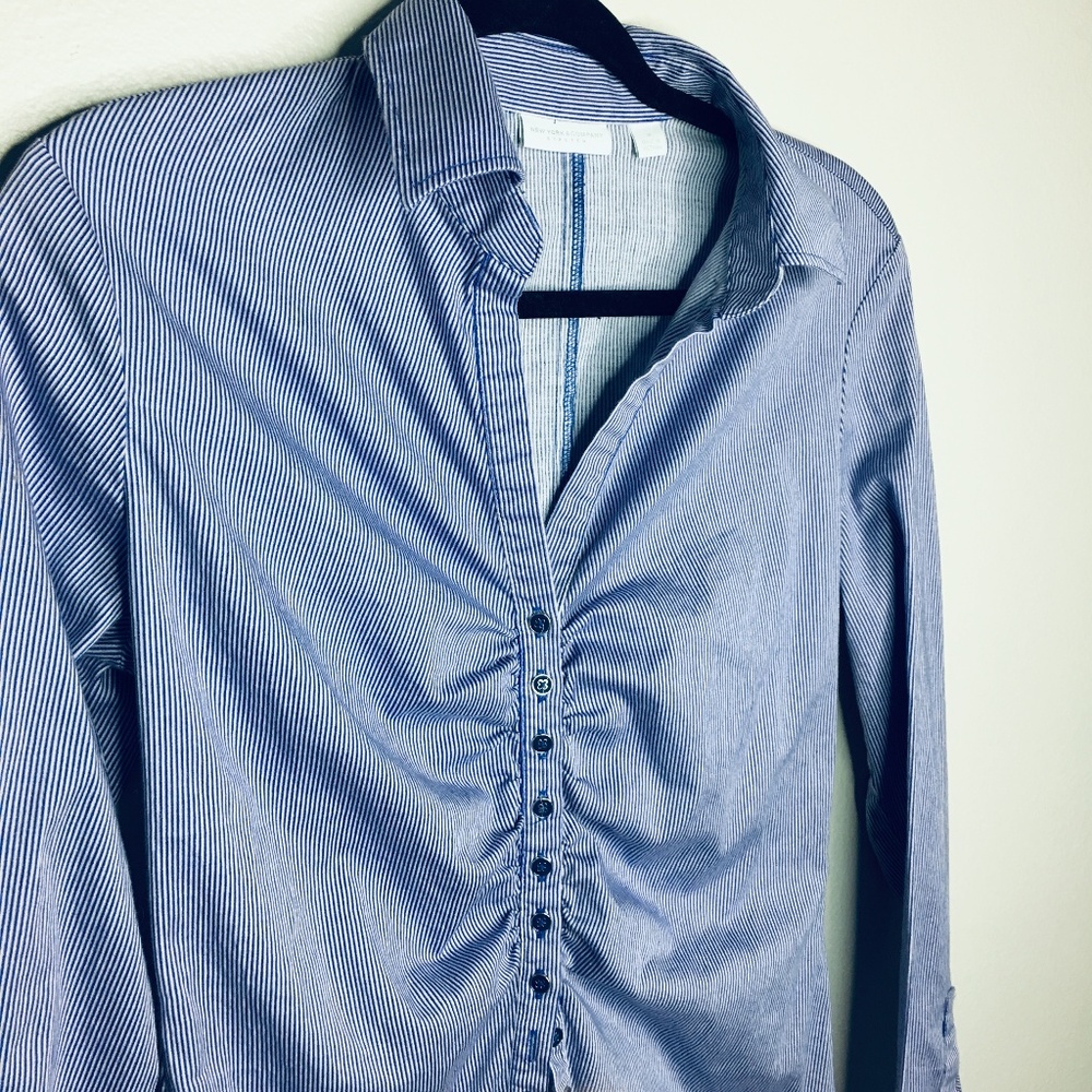 New York & Company Purple Button Down M